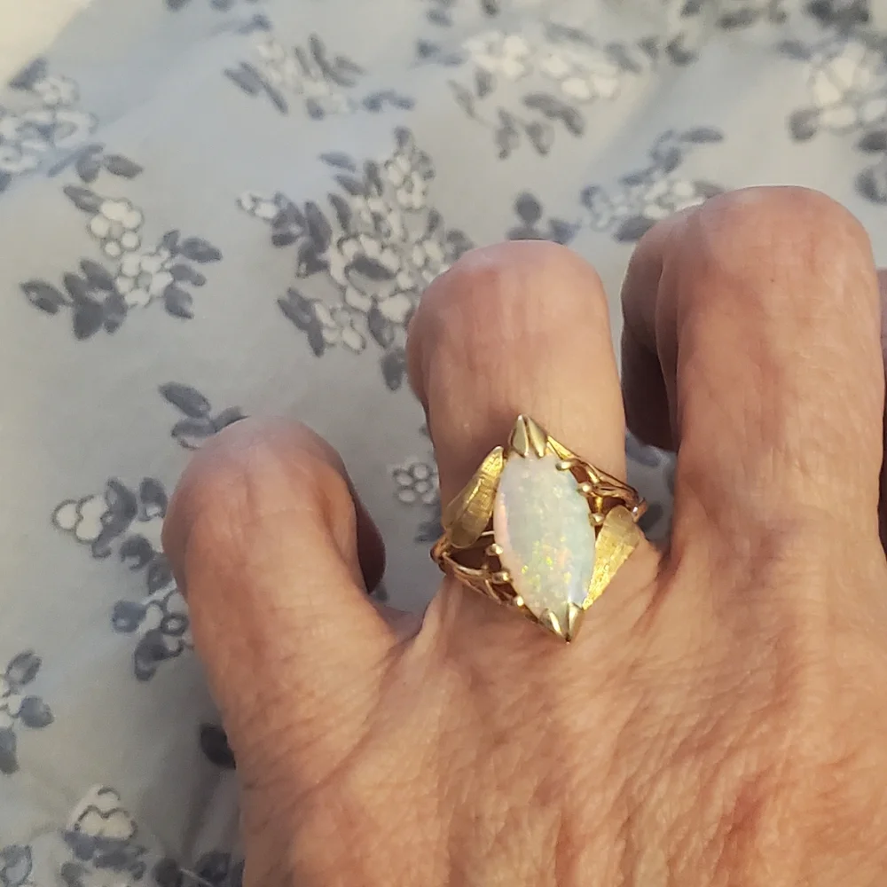 Stunning vintage large genuine opal ring - Picture 7 of 13